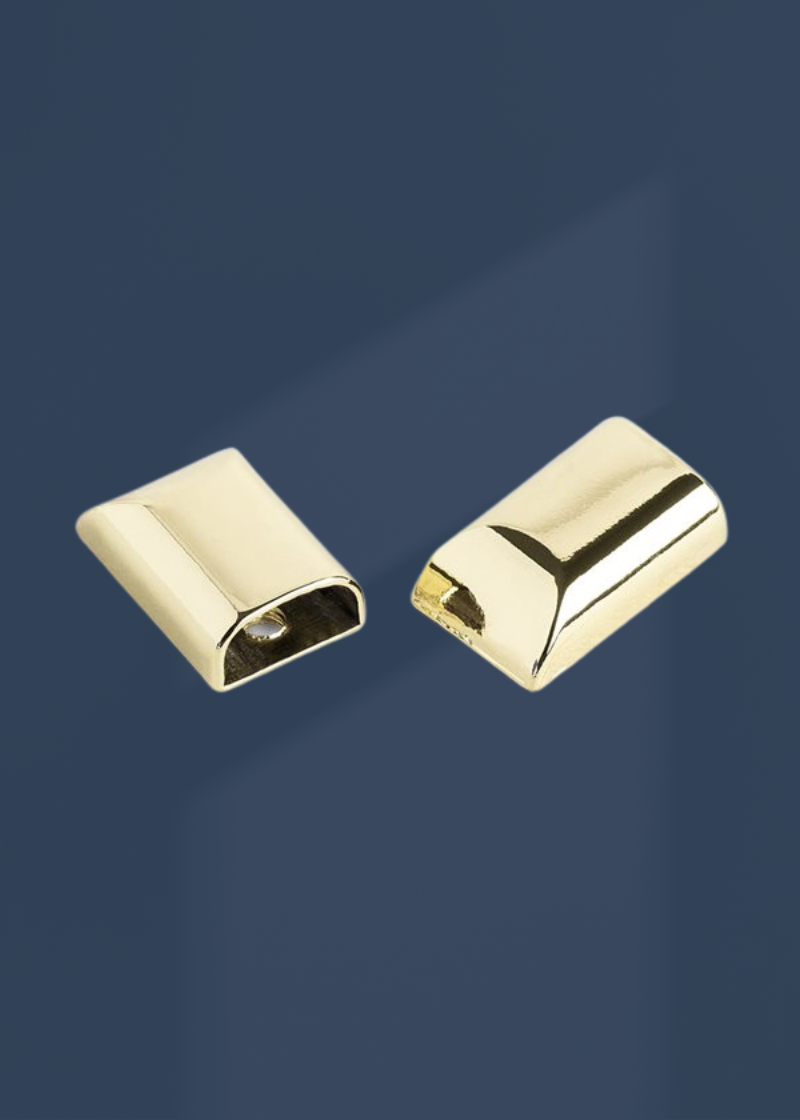 Metal Cord Ends & Zipper Ends Bag Hardware - 17mm - 4/Pack - Gold