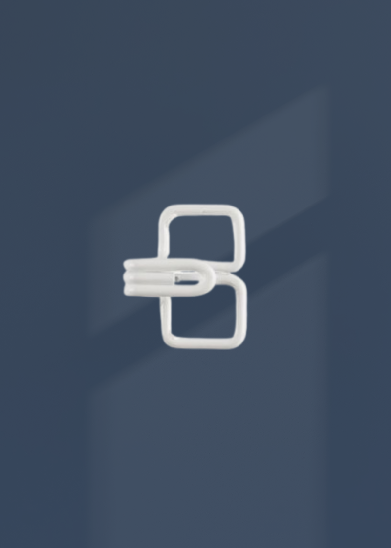 Metal Squared Dress Hooks - Size 2 - 144 Sets/Pack