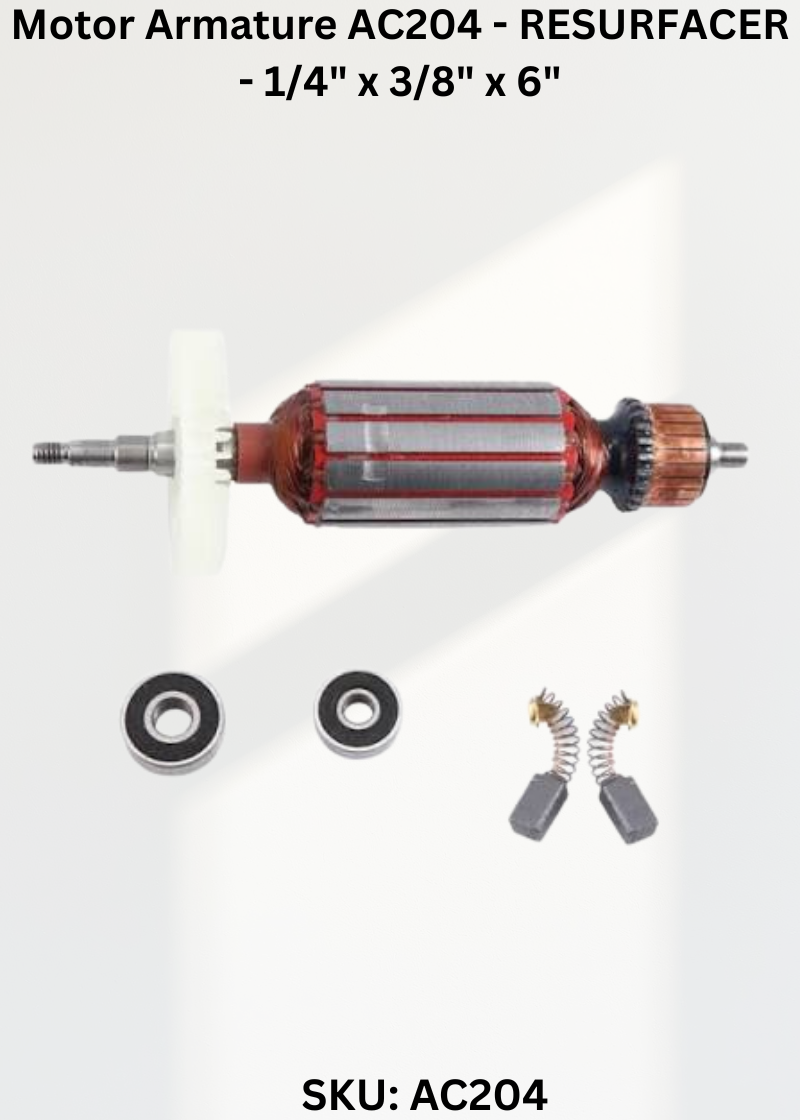 Motor Armature AC204 - RESURFACER - 1/4" x 3/8" x 6"