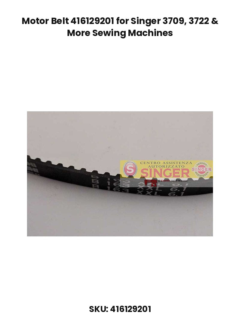 Motor Belt 416129201 for Singer 3709, 3722 & More Sewing Machines