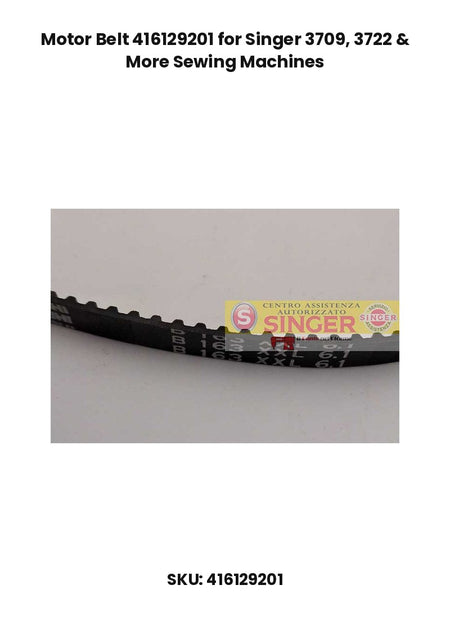 Motor Belt 416129201 for Singer 3709, 3722 & More Sewing Machines