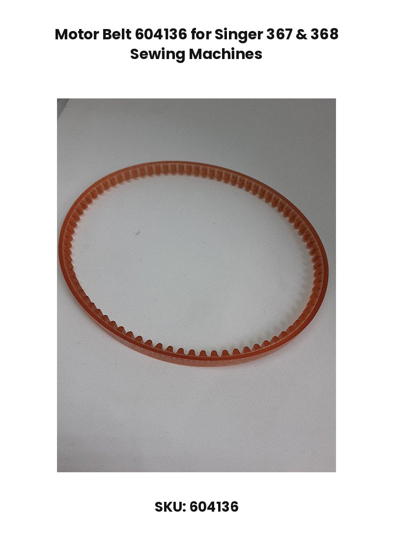 Motor Belt 604136 for Singer 367 & 368 Sewing Machines