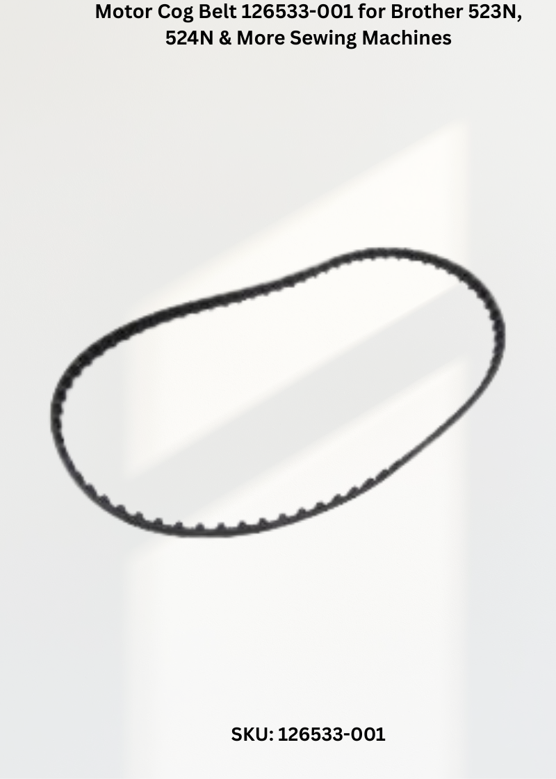 Motor Cog Belt 126533-001 for Brother 523N, 524N & More Sewing Machines