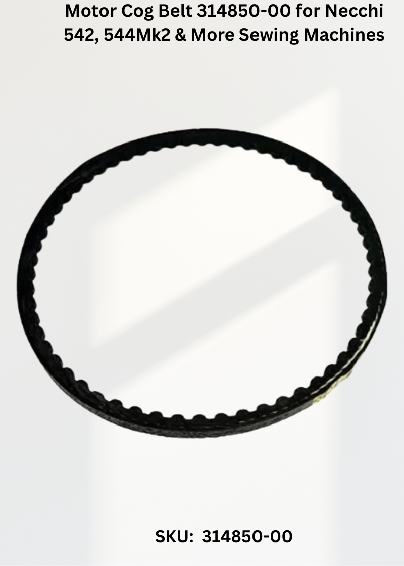 Motor Cog Belt 314850-00 for Necchi 542, 544Mk2 & More Sewing Machines