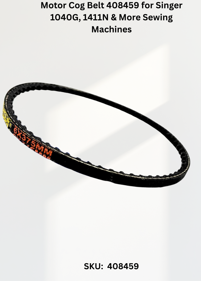 Motor Cog Belt 408459 for Singer 1040G, 1411N & More Sewing Machines