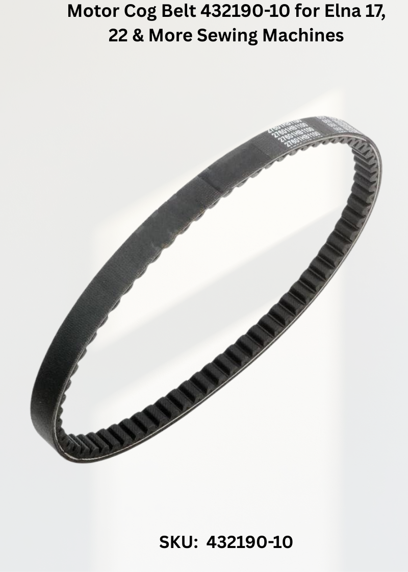 Motor Cog Belt 432190-10 for Elna 17, 22 & More Sewing Machines