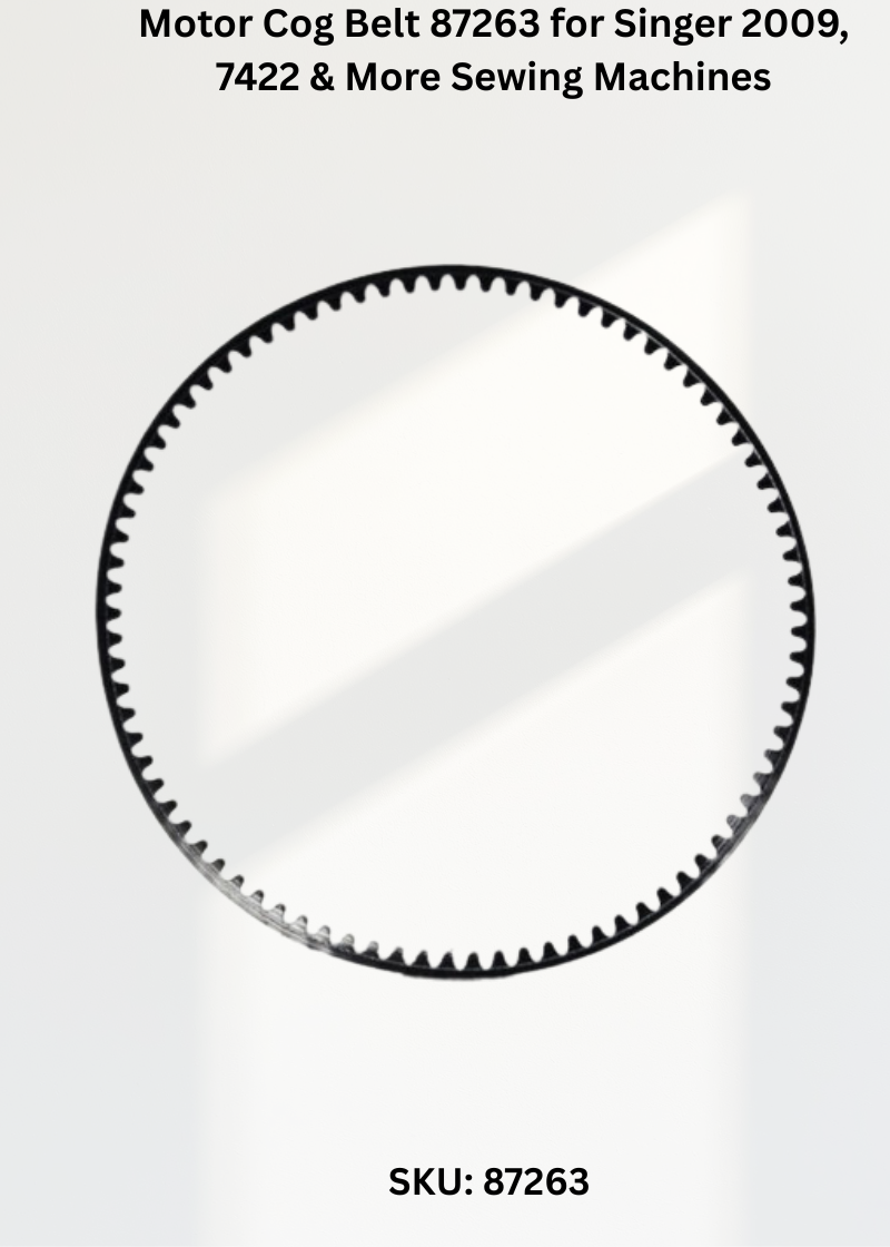 Motor Cog Belt 87263 for Singer 2009, 7422 & More Sewing Machines