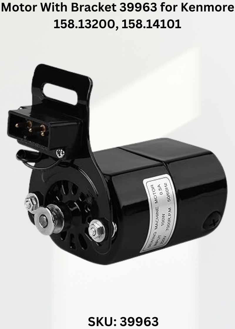 Motor With Bracket 39963 — Fits Kenmore 158.13200, 158.14101, 158.16600, 158.17012 & more