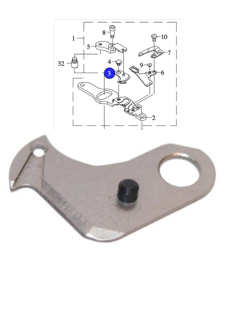 Premium Replacement Movable Knife 11313053C for Juki DLN-5410N-7 and Juki DLN-5410N Sewing Machines
