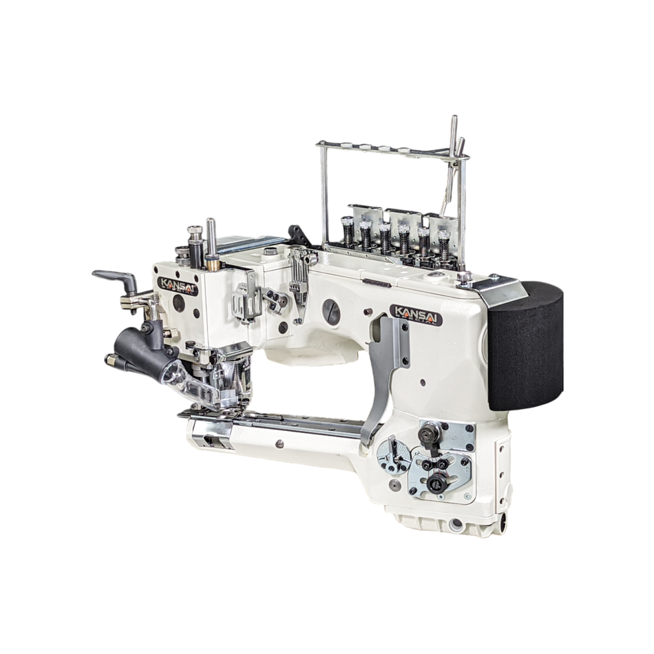 Kansai Special NFS SERIES - 4 Needle with Top Cover Stitch Butt Seaming, Both Side Edge Cut Type Flat Seamer for Heavy Material