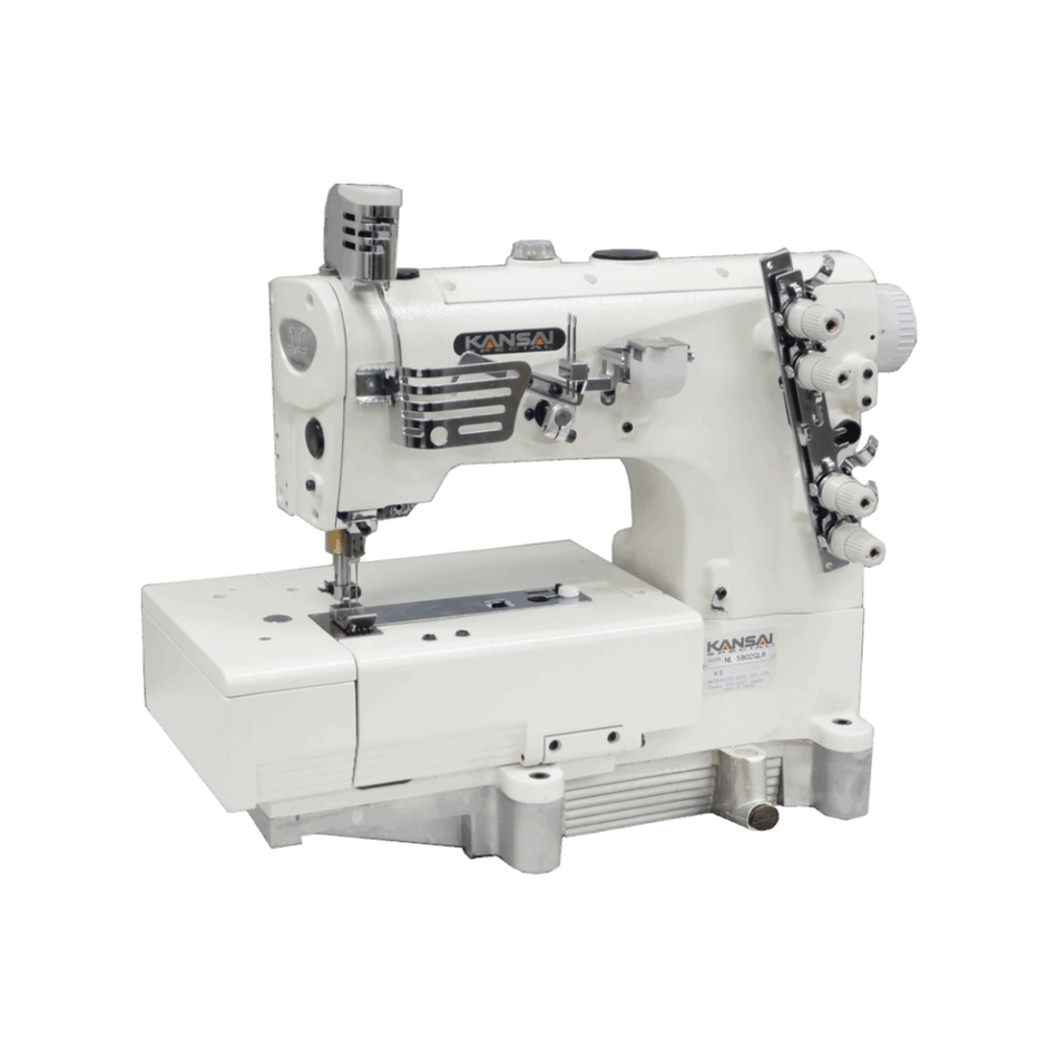 Kansai Special NL SERIES - 2 Needle, Flat Bed, Double Chain Stitch Sewing Machine for Lap Seaming with Original Presser Foot