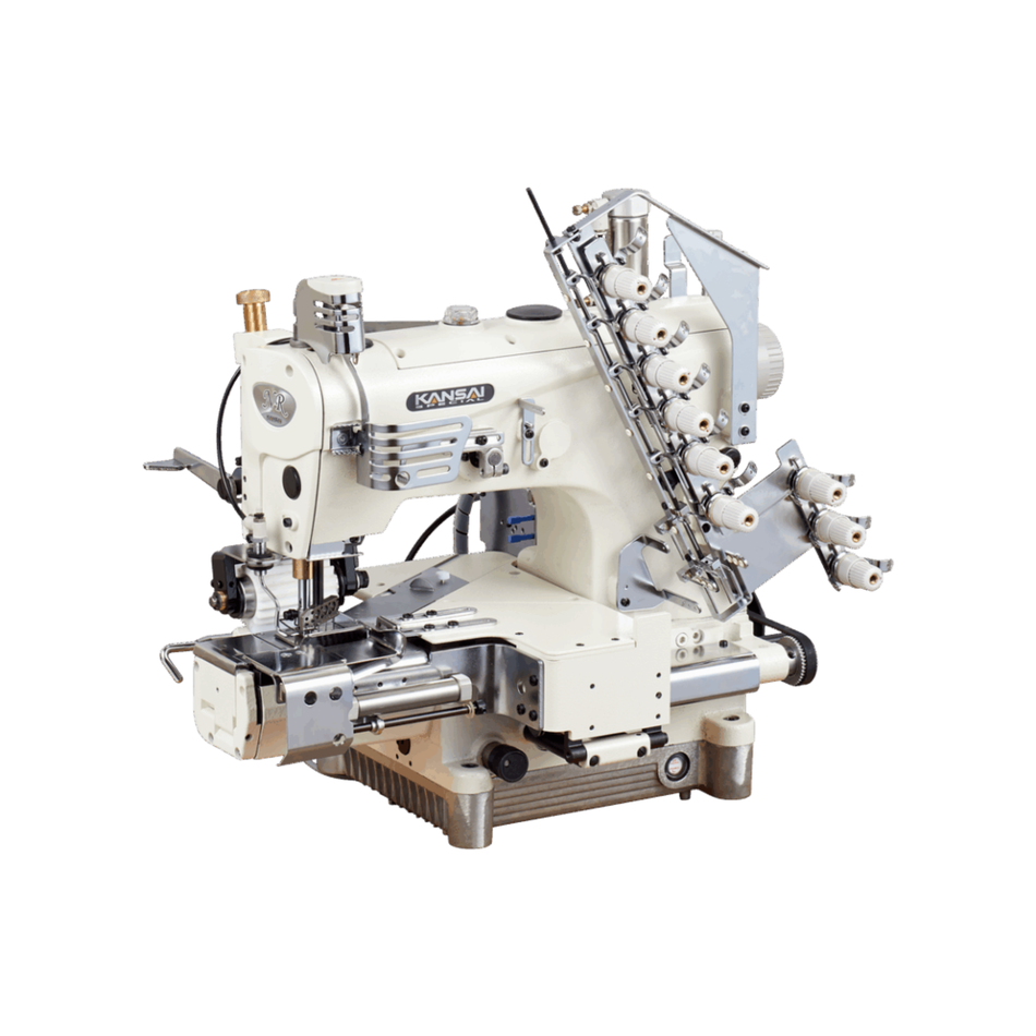 Kansai Special NR・NRE  SERIES - 2 Needle for Bottom Cover Stitch, 3 Needle for Double Chain Stitch, Cylinder Bed Sewing Machine for Attaching Elastic