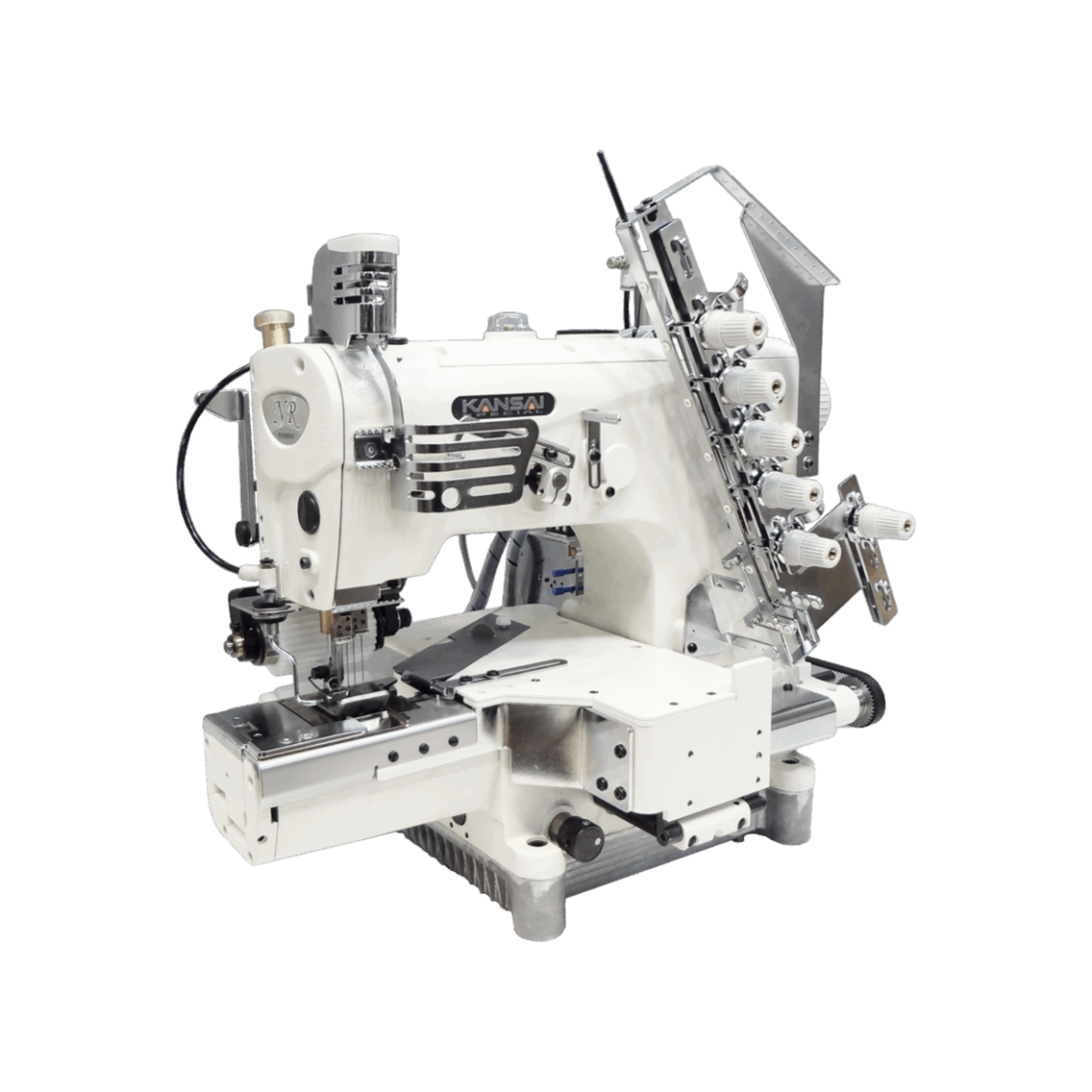 Kansai Special NR・NRE  SERIES - 4 Needle, Cylinder Bed, Double Chain Stitch Sewing Machine for Attaching Elastic Creating 2 Lines of Flat Lock