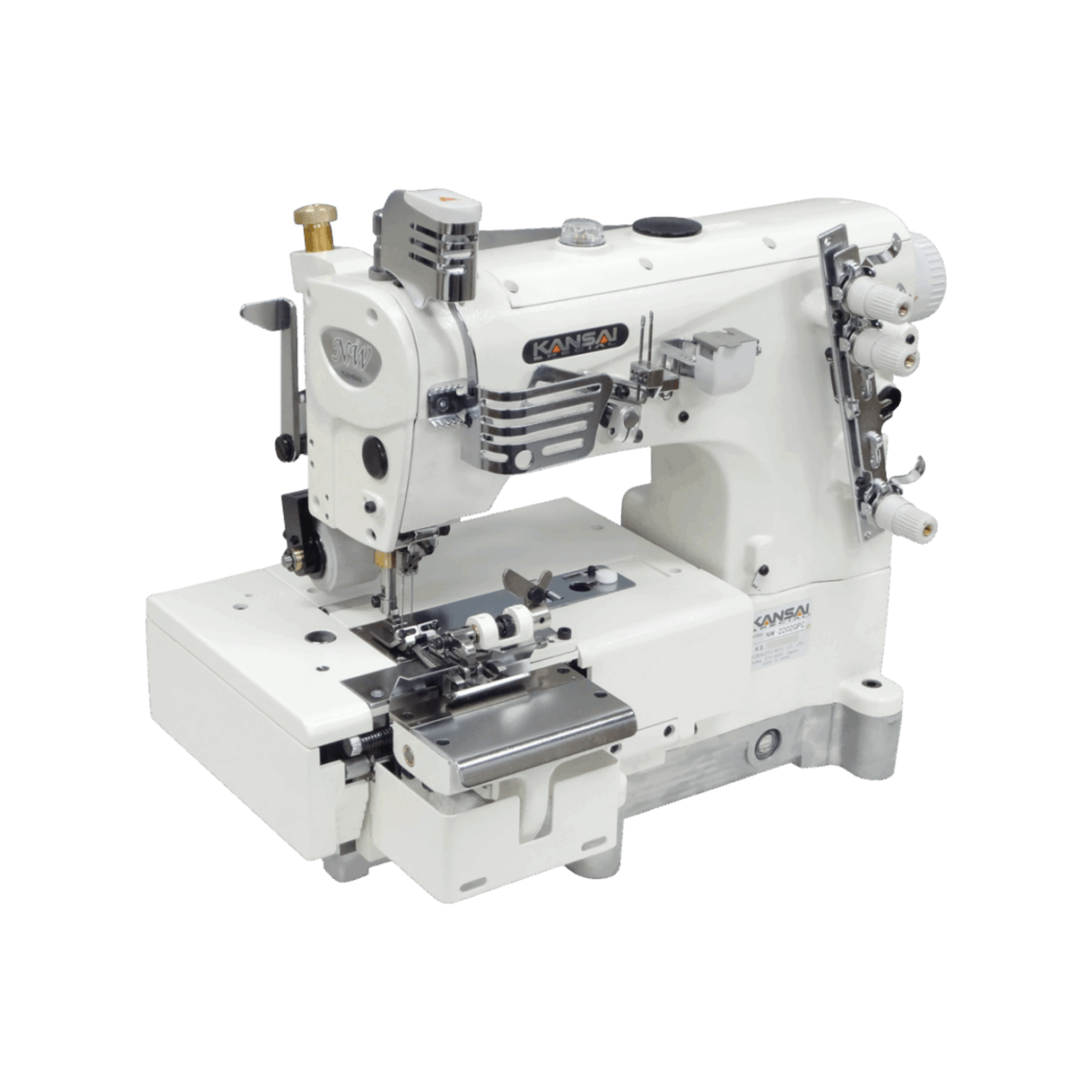 Kansai Special NW SERIES - 2 Needle, Bottom Cover Stitch Sewing Machine for Belt Loop Making with Front Knives