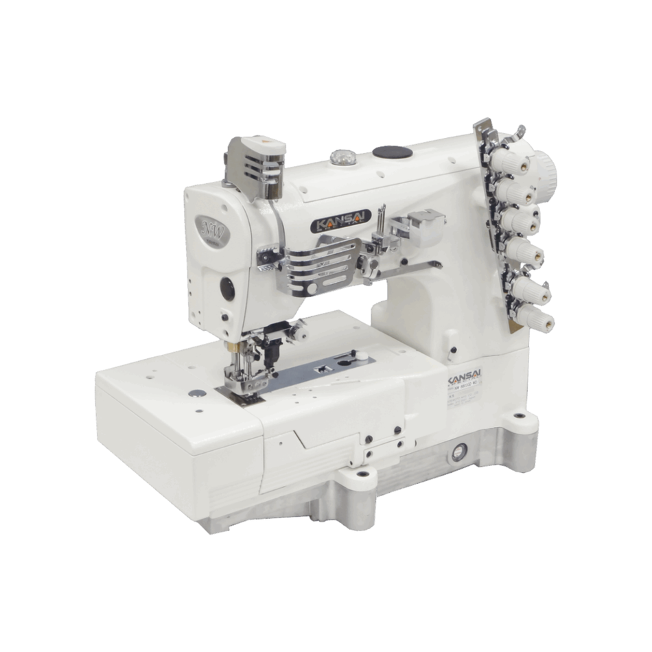 Kansai Special NW SERIES - 3 Needle, Flat Bed, Dual Top and Bottom Cover Stitch Sewing Machine for Plain Seaming