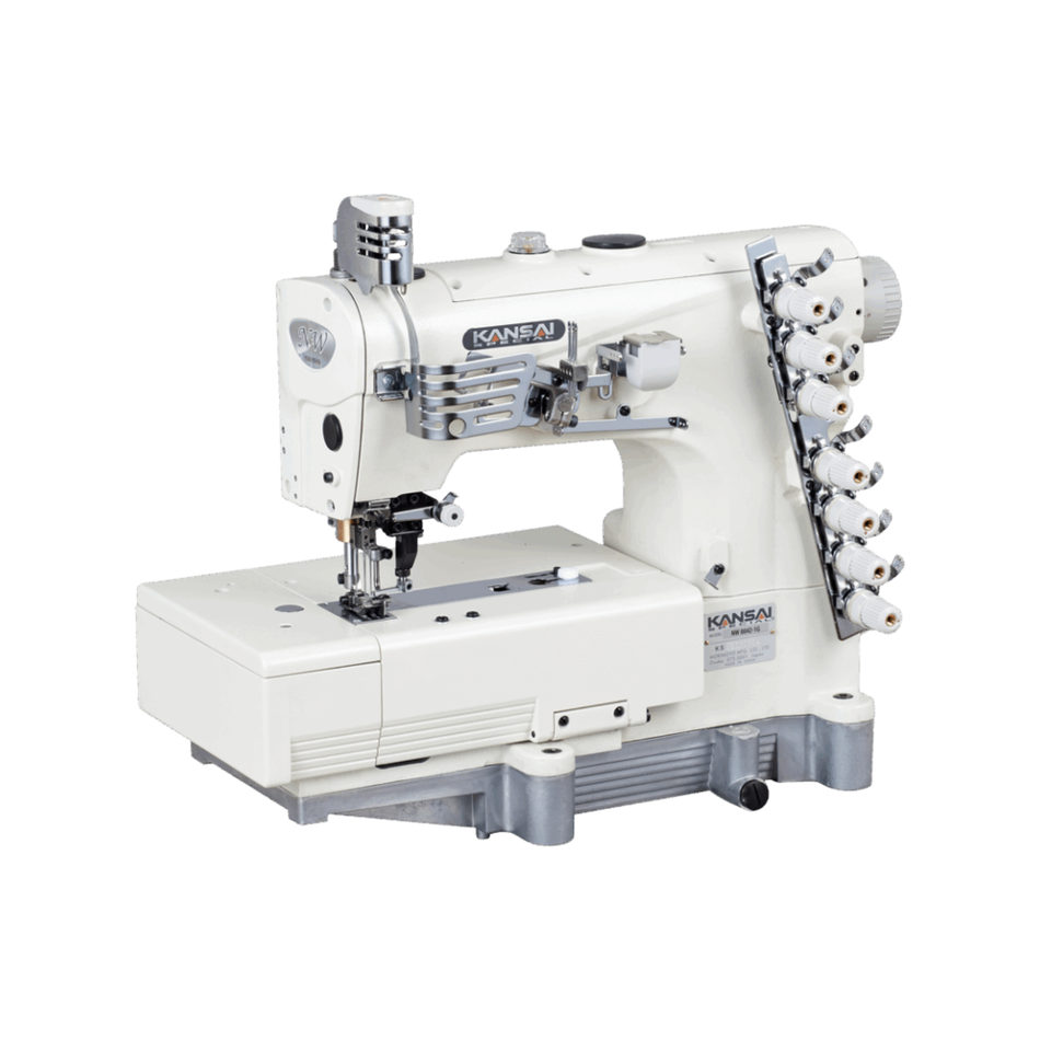 Kansai Special NW SERIES - 3 Needle, Flat Bed, Top Cover Stitch Sewing Machine with Safety Stitch for Attaching Pocket Facings