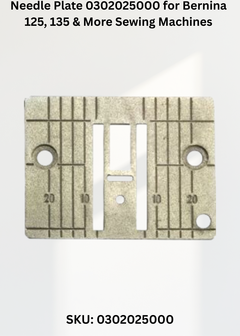 Needle Plate 0302025000 — Fits Bernina 125, 135, 145
