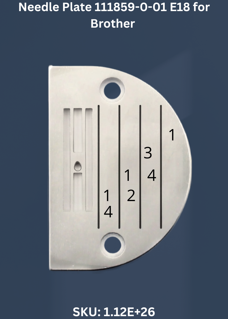 Needle Plate 111859-0-01 E18 for Brother DB2-B735 and Brother DB2-B736 Sewing Machines