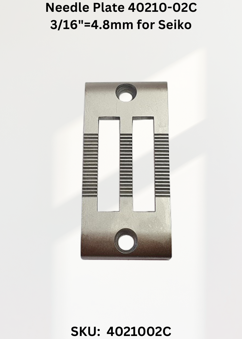 Needle Plate 40210-02C 3/16"=4.8mm for Seiko LSWN-28BL and Seiko LSWN-28BL-2 Sewing Machines
