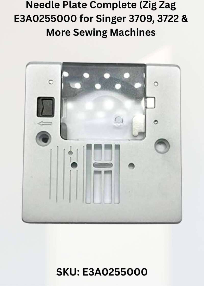 Needle Plate Complete (Zig Zag) E3A0255000 for Singer 3709, 3722 & More Sewing Machines