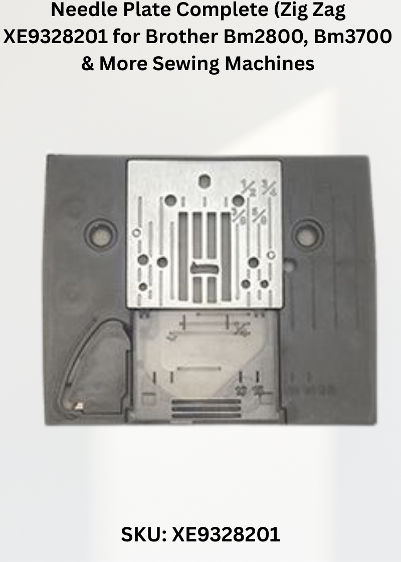 Needle Plate Complete Zig Zag XE9328201 — Fits Brother BM2800, BM3700, BM3850, GS2700 & more