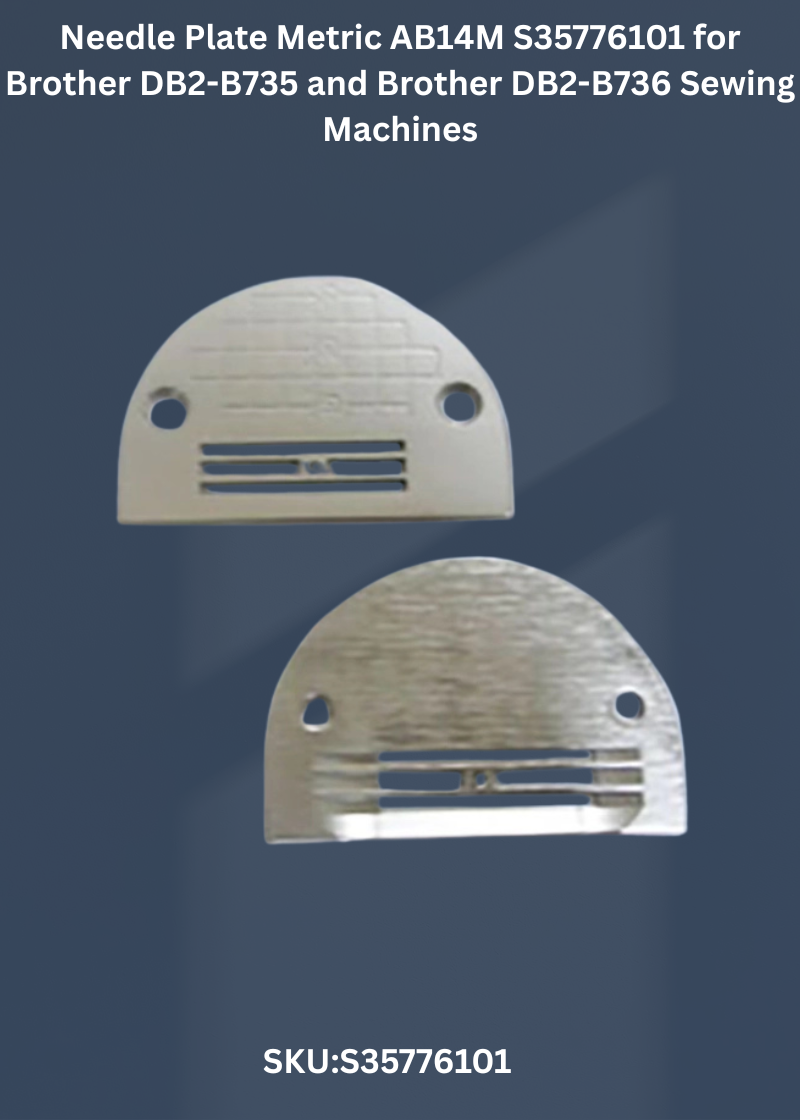 Needle Plate Metric AB14M S35776101 for Brother DB2-B735 and Brother DB2-B736 Sewing Machines