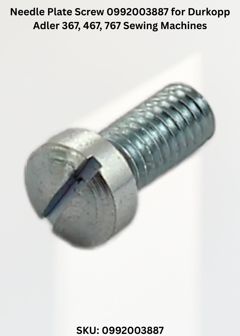 Needle Plate Screw 0992003887 for Durkopp Adler 367, 467, 767 Sewing Machines