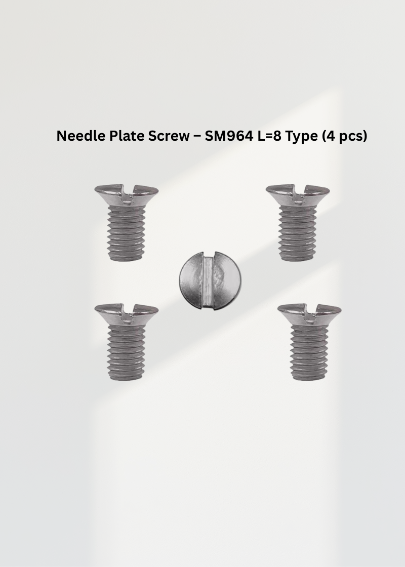 Needle Plate Screw – SM964 L=8 Type (4 pcs) | Industrial Sewing Machine