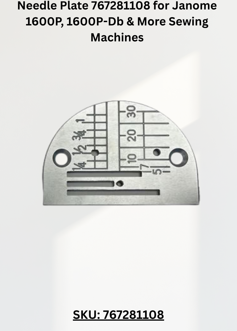Needle Plate 767281108 — Fits Janome 1600P, 1600P-DB, 1600P-DBX, 16 00P-QC & more
