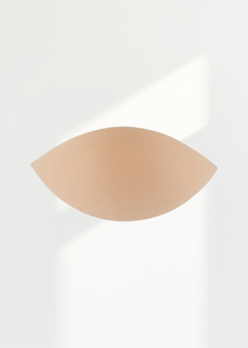 Non-Serged Molded Half Pad - One Size - 1 Pair/Pack - Beige