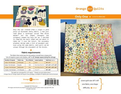 Orange Dot Quilts Only One Quilt Pattern