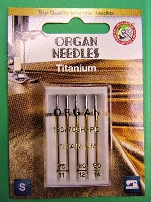 Needle Organ Titanium Ast Card 75/11 80/12 90/14