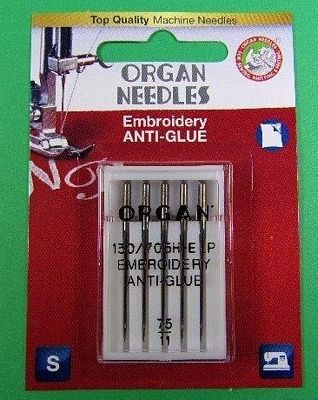 Needle Organ Anti-Glue 75/11 Carded/5 Needles