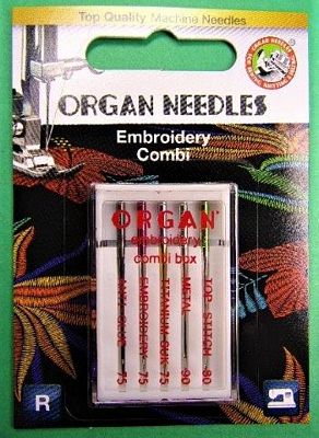 Needle Organ Embroidery Combi Card/5AstNeedleTypes