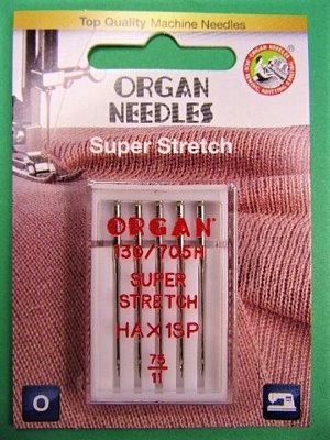 Needle Organ Super Stretch Size 75/11 Card/5