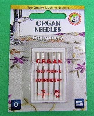 Needle Organ Embroidery Assorted Carded/5 Needles