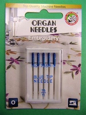 Needle Organ Blue Tip 75/11 Card/5