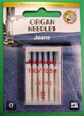 Needle Organ Jeans Size 90/14 Card/5
