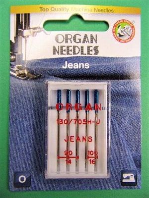 Needle Organ Jeans Asst 90/14 100/16 Card/5