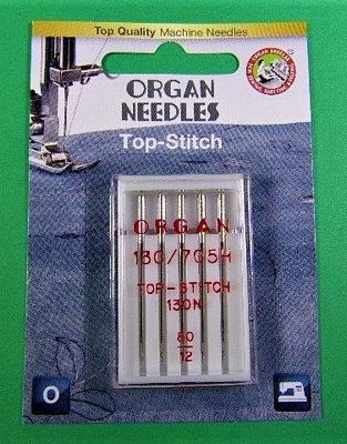 Needle Organ Top Stitch 80/12 Carded/5 Needles