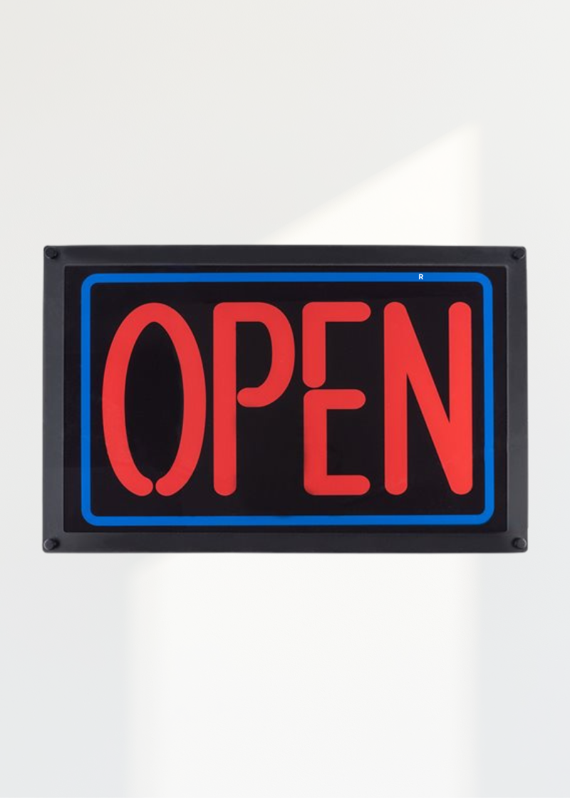 "Open" Slim LED Sign - 22" X 14" X 1/2"