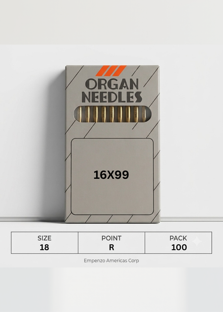 Organ 16x99 Needles, Size 18, 100pk