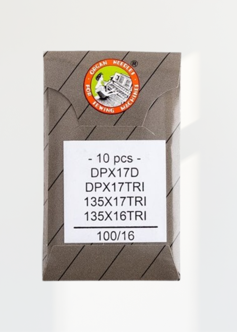 Organ Leather Point Straight Stitch Industrial Machine Needles - DPx17D, DPx17TRI, 135x17TRI, 135x16TRI - 10/Pack
