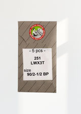 Organ Short Ball Point Blind Stitch Industrial Machine Needles - LWx3T, 251, 29-C-300, SY3690 - 5/Pack