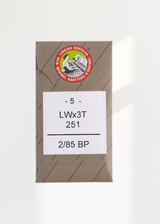 Organ Short Ball Point Blind Stitch Industrial Machine Needles - LWx3T, 251, 29-C-300, SY3690 - 5/Pack