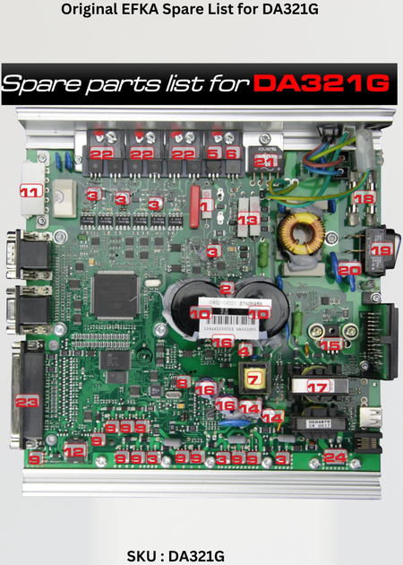 M8A 5x20 Fuse Insert 1304084 for Efka AB/DA 220, 320 & DA321G - DA321G parts diagram