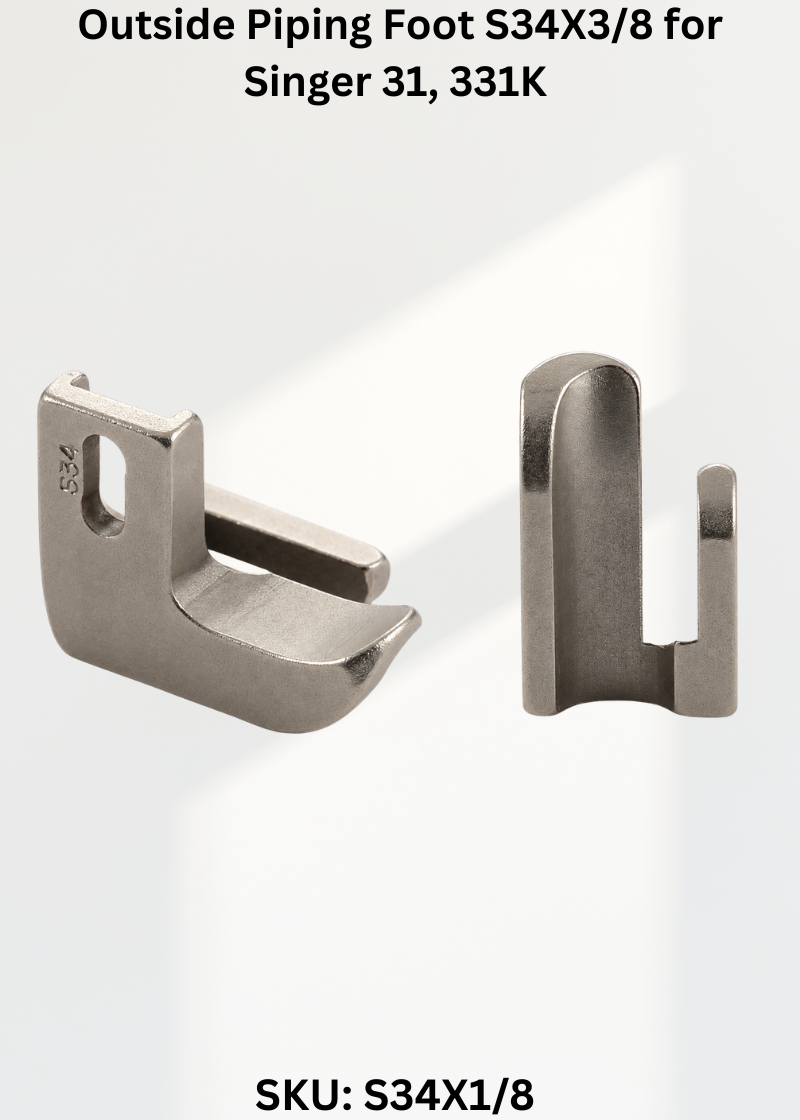 Outside Piping Foot S34X3/8 for Singer 31, 331K Sewing Machine