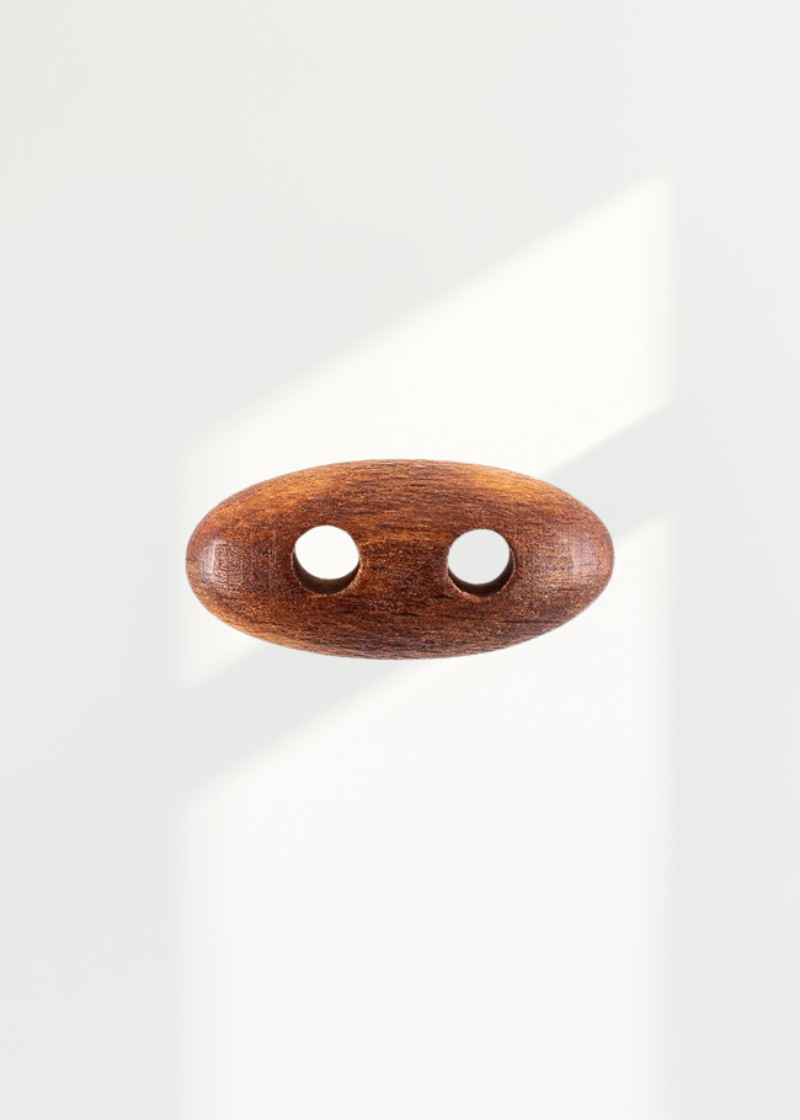Oval Toggle Coat Buttons - 41L / 26mm - 4/Pack - 2-Hole - Oak Brown