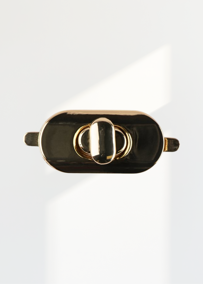 Oval Turn Locks Bag Hardware - 1 3/8" X 3/4" - Gold