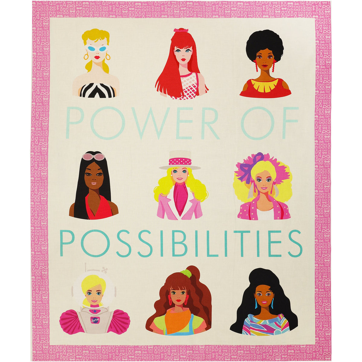 Barbie World Fabric Collection - Power Of Possibilities Panel